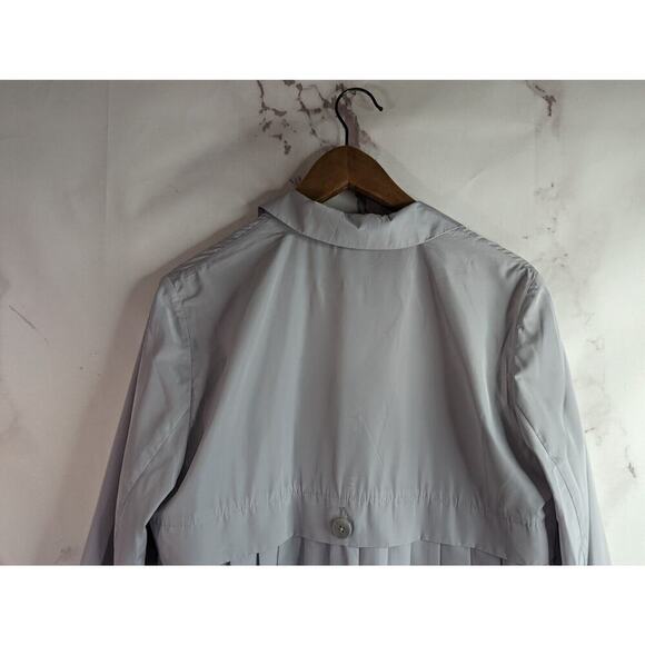 J Jill Windbreaker Shirt Womens Medium Gray Pleat Collar Anora Rain Jacket - Picture 6 of 12